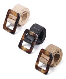 Belts 1Pcs Braided Belt For Women Square Straw Rattan Fake Waist Vintage Wild Woman5400780