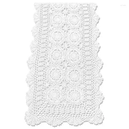 Table Cloth Cotton Handmade Crochet Lace Runner White Rectangle Coffee Dresser Decor