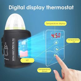 Smart USB Baby Bottle Warmer Bag Milk Water Nursing Bottle Heater LCD Display Travel Portable Bottle Heater Milk Heating Keeper 231222