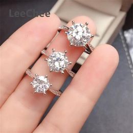 Moissanite Ring 1CT 2CT 3CT VVS Lab Diamond Test Passed Fine Jewelry For Women Wedding Party Gift Real 925 Sterling Silver Cluster2967