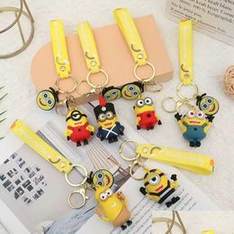 Finger Toys Cartoon Ornament Cute Finger Toy Fashion Trend Minions Schoolbag Pendant Doll Keychain Trendy Play Bag Car Keyring Drop De Dhjes