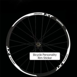 XT MTB wheel sticker Road Bike Rim Decals width 20mm Reflective Cycling Stickers 20" 24" 26" 27.5" 29" 700C Bicycle Accessories 231221