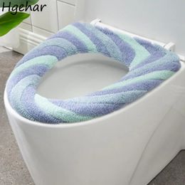 4pcs Soft Toilet Seat Cover Winter Plush Closestool Cushion Skin-friendly Reusable Household Home Decor Pads 231221