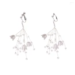 Hair Clips Side Clip Drop Earrings Set With Glittering Crystal Tassel Jewellery For Women Mother Daughter Friends