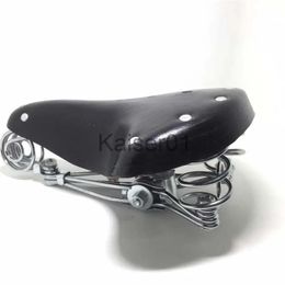 Saddles Bike Saddles Traditional Old Style Bicycle Saddle Riveting Cow Leather Seat Road Bike Standard MTB Vintage Cushion Cycling Part x0