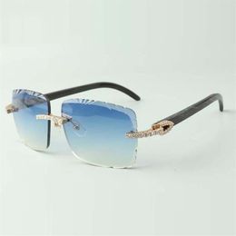 endless diamonds sunglasses 3524020 with natural black textured buffalo horns temples and 58mm cuts lens294y