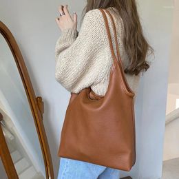 Evening Bags Tote Bag Women Large Capacity Korean Simple Shoulder Underarm Pack Solid Color Soft Pu Leather Commute Handle Composite