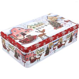 Storage Bottles Christmas Tinplate Candy Box Cookie Tin Container Sweets