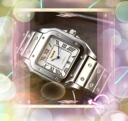 Popular Automatic Date Men Big Size Watches Quartz Movement Clock leisure fashion square roman tank dial auto day date no-mechanical power Wristwatches Gifts