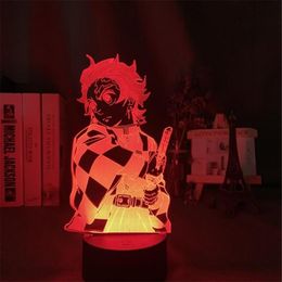 Night Lights Kimetsu No Yaiba Nezuko Kamado Figure Led Light For Bedroom Decor Nightlight Kids Child Table 3d Lamp Demon Slayer Gi316A