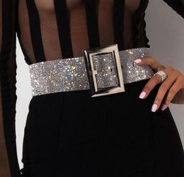 Belts Sexy Black Rhinestone Corset Belt Buckle Women Vintage Underbust Waistband Harness Party Club Wide Waist Corsets8413316