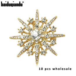 Lof of 10pcs Whole Factory Direct High Quality Crystal Rhinestones Starburst Brooch Pins 201009271O