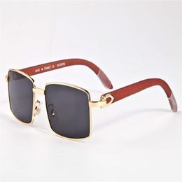 retro bamboo wood sunglasses mens women fashion sports buffalo goggles gold silver frame mirror sun glasses with box shades lunett3033