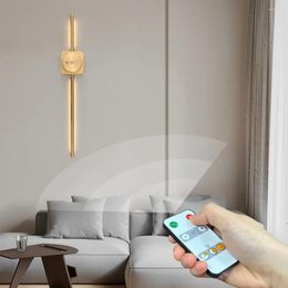 Wall Lamp LED Wireless Modern Minimalist Long Strip Gold Backdrop Lights For Bathroom Bedroom Study Decoration Lighting Fixtures