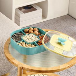 Plates Dry Fruit Plate Elegant Multi-functional Snack Storage Tray For Home Room Coffee Table Light Luxury Compartment Nut Candy