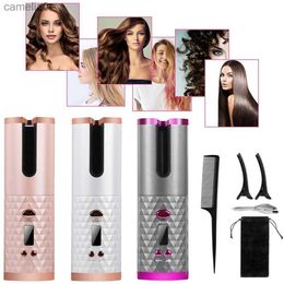 Hair Curlers Straighteners Smart Wireless Automatic Hair Curler Cordless Rotating USB Rechargeable Curling Iron Display Temperature Adjustable Hair CurlerL231