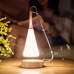 USB Cable Rechargeable Cordless LED Table Lamp Modern Touch Control Bluetooth Speaker Adjusted Audio Table Lampy Light Shippi322P