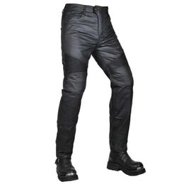 Motorcycle Apparel VOLERO Upgrade Coated Waterproof Motorcycle Riding Denim Jeans Locomotive Cycling Moto Racing Drop-Proof Pants With CE Armour Pad