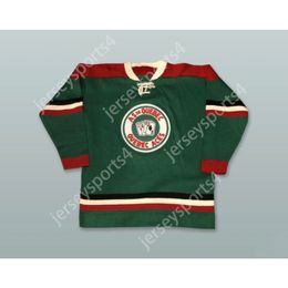 Custom JEAN BELIVEAU 9 LE GROS BILL QUEBEC ACES DARK GREEN HOCKEY JERSEY NEW Top Stitched S-M-L-XL-XXL-3XL-4XL-5XL-6XL