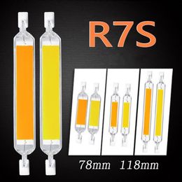 Bulbs LED R7S 78mm 15W 20W High Powerful Spotlight 118mm 30W 40W 50W 110V 220V COB Lamp Bulb Glass Tube Replace Halogen Light285h