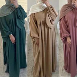 Ethnic Clothing Ramadan Eid Dress Muslim Woman Abayas Loose Robe Women's Solid Prayer Dresses Women Turkish Kaftan Dubai Islamic