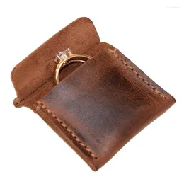 Storage Bags Engagement Ring Pouch Leather Holder Vintage Handmade Tear Resistant Delicate PU Wedding For Ceremony