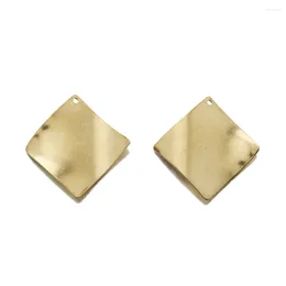 Charms Bend Square Charm Pendant For Jewellery Maiking 10Pcs/Lot Raw Brass Geometric Irregularity Earring Diy Statement Necklace