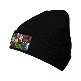 Berets Anime Characters Beanie Hats Harajuku Desgin Hip Hop Caps Adult Unisex Outdoor Knit Hat Pattern Thermal Elastic