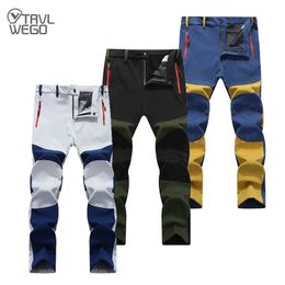 TRVLWEGO Men Trekking Pants Ski Autumn Winter Outdoor Soft Shell Thick Cloth Windproof Colourful Warm Camping Hiking Trousers 231221