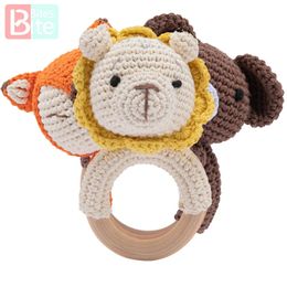 Baby Teether A Free Crochet Rattle Toys Wooden Beech Ring Mobile Gym Nursing Soother Molar Educational Product 231221