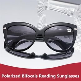 Luxury Cateye Polarised Bifocal Reading Sun Glasses Women Presbyopia Eyeglasses Cat Eye Sunglasses Diopter 1 0 To 3 0187q