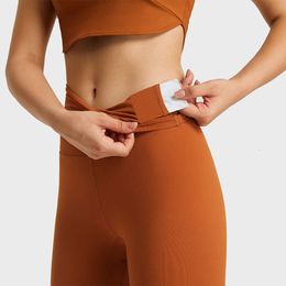 LL82 Yoga Outfit Pants Gym Clothes Women's Running Fitness Skin Naked Feeling Tights High Waist Sports Workout Trouses
