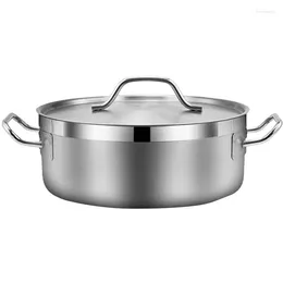 Bowls 1 Piece Stainless Steel Pot With Lid Household Thick Soup Special For Induction Cooker