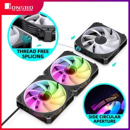 Jonsbo ZG-120BR ZG-120W Reverse Case Fan Wire-free Splicing Side Light Guide 5V ARGB PWM 120mm CPU Cooling Fan 231221