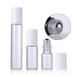 3ML 5ML 10ML Transparent Amber Roll On Glass Bottle Empty Roller Bottles For Essential Oils Packaging Dfhcq