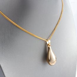 Pendant Necklaces Golden Drop Curb Chain Necklace For Women High Quality Gold-Plating Stainless Steel Gift Ladies