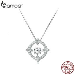 05CT Sparkling Dancing Pendant Necklace for Women Wedding Anniversary Gift 925 Sterling Silver Fine Jewellery 231221