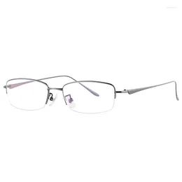 Sunglasses Frames Pure Titanium Eyeglasses Frame Men Half Myopia Glasses Prescription Designer Optical 841 Thin Legs