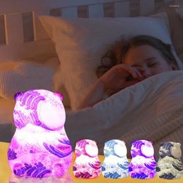 Night Lights Panda Light For Kids Room Cute Gifts Table Lamp 16 Colour Bedside Baby Nursery Kawaii Stuff