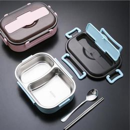 Dinnerware Sets 304 Stainless Steel Lunch Box Japanese Style Compartment Bento Kitchen Leakproof Eco Friendly Container For Kids235f