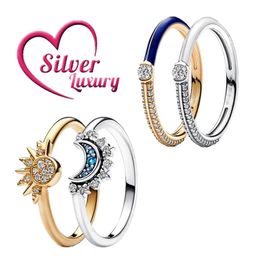 925 Silver Rings In Summer New Glittering Blue Moonlight Shiny Sunlight Rings Are Suitable for Women DIY Jewelry Fashion Accessories Free Delivery