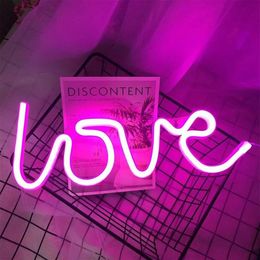 Night Lights LED Neon Love Shape Light Sign Lamp Battery USB Double Powered Nightlight For Indoor Christmas Wedding Birthday283w