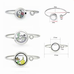 10pcs 316L Stainless Steel 20mm 25mm Silver Color Floating Lockets Living Memory Locket Bracelet Bangles 20pcs charms338R