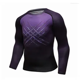 Men's T Shirts 3d Printing MMA Clothing Long Sleeve Jiu Jitsu Men Tight Outdoor Running Fitness Sports Breathable