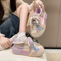 Ladies Shoes on Sale 2023 Fashion Round Toe Lace Up Women s Vulcanised Spring Flat Outdoor Breathable Women Sneakers 231221