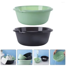 Bath Accessory Set 2 Pcs Plastic Wash Basin Household Tub Kitchen Sink Bowl For Feet Large Washing Up Foot Soaking Hand