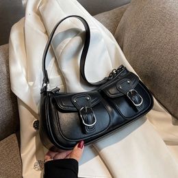 Y2K Korean Women Fashion Harajuku Elegant Girls Hand Bag Aesthetic Office PU Purses Handbag Shoulder Underarm Bagutte Tote Bags 231221