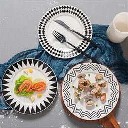 Plates Nordic Ceramic Dessert Plate Service 8 Inches Breakfast Bread Cake Saucer Home Restaurant Party Tableware Fruits Salad Dishes