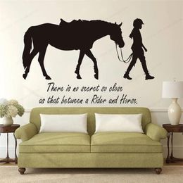 Stickers There's No Secret Girl So Close as that between a rider and horse quote wall decal horse wall sticker vinyl JH217 210310