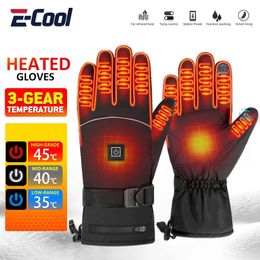 Electric Heated Gloves Thermal Heat Winter Warm Skiing Snowboarding Hunting Fishing Waterproof Rechargeable 231221